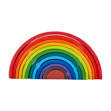 12 pcs rainbow stacking wooden toy  rainbow wooden blocks